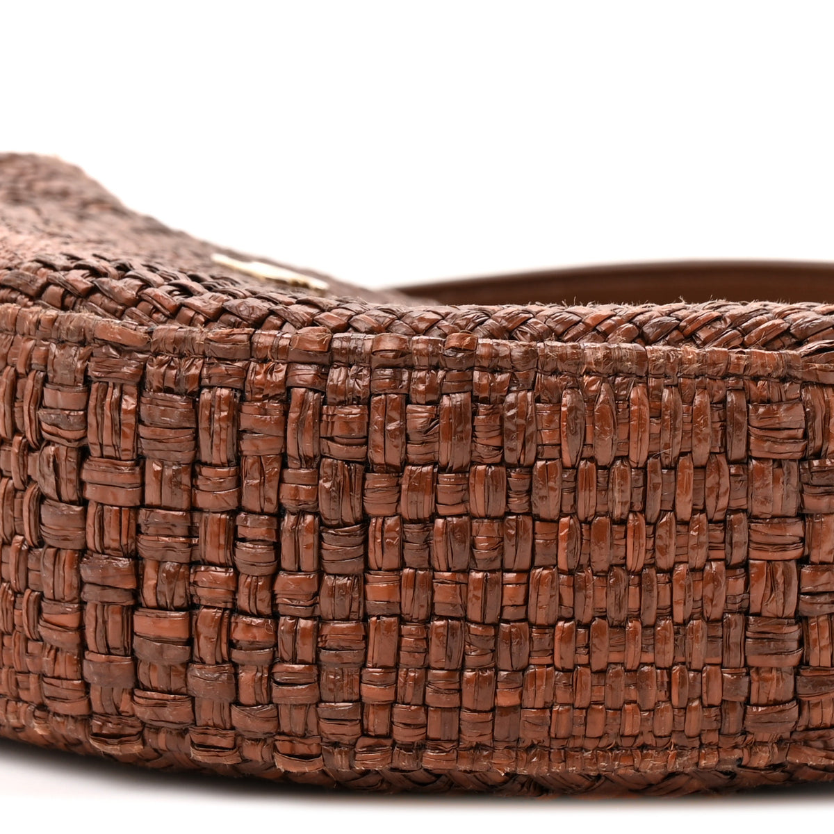Chanel Braided Raffia Clutch With Chain Brown 8 of 9