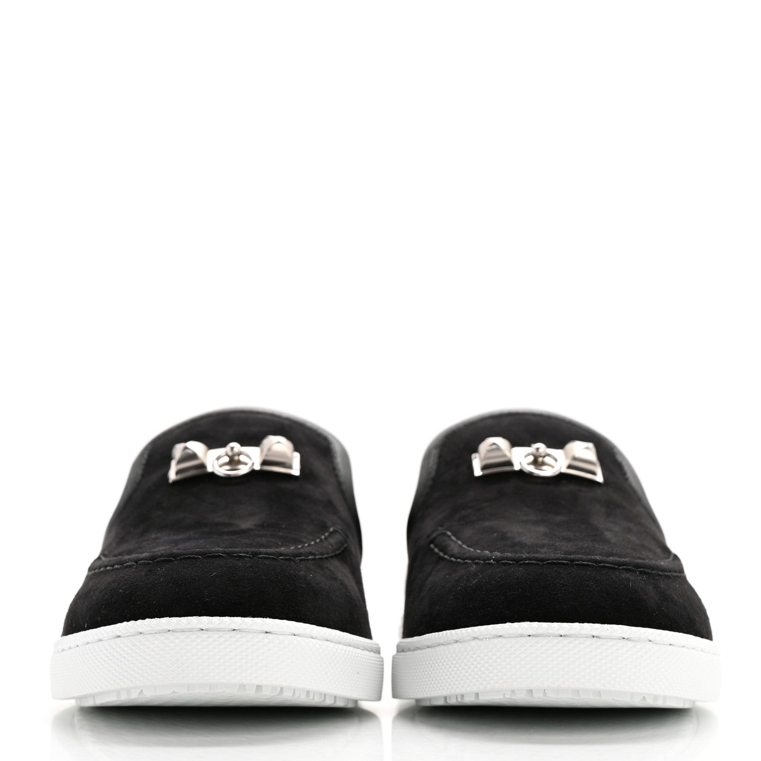 Hermes Suede Goatskin Nappa Jour Loafers 35 Black 2 of 9