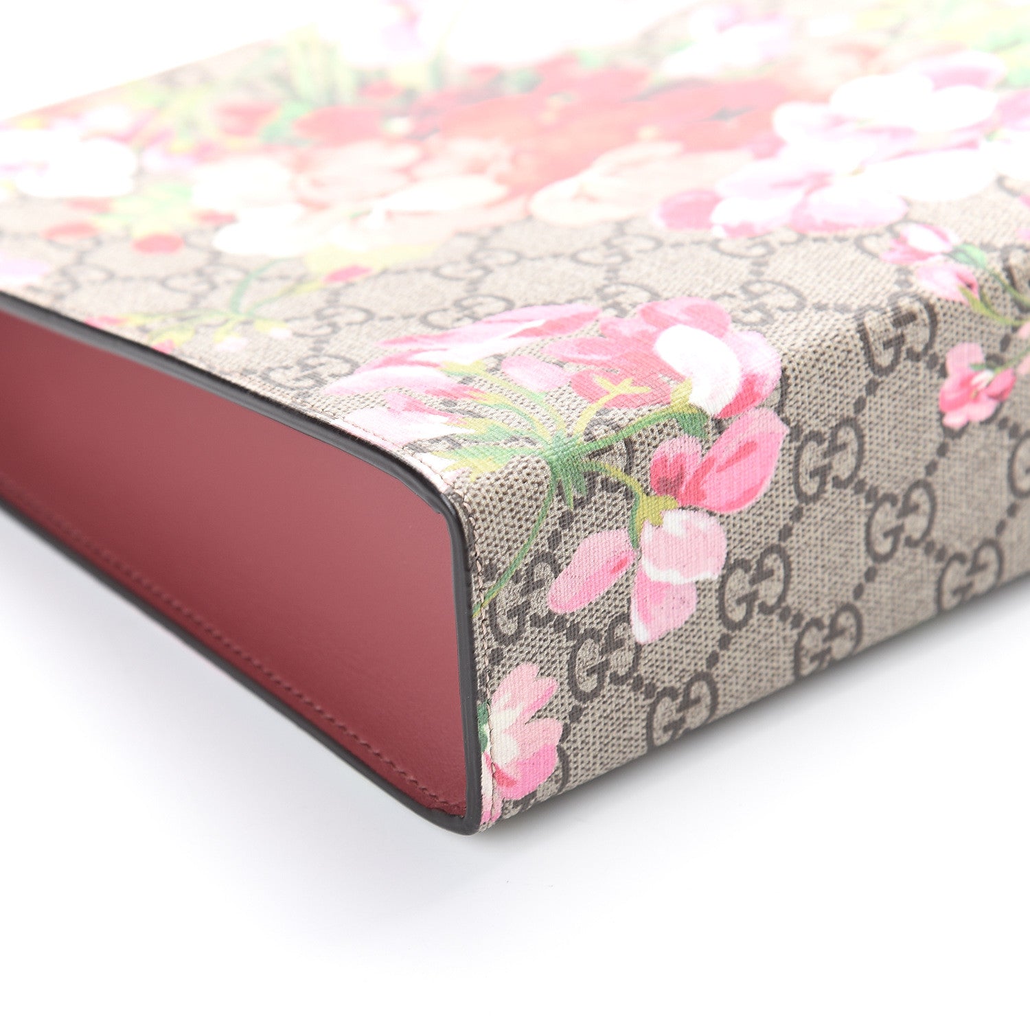 Gucci GG Supreme Monogram Blooms Large Cosmetic Case Beige Multicolor Dry Rose 6 of 7