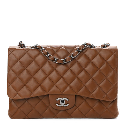 Chanel Lambskin Quilted Jumbo Single Flap Dark Brown 1 of 15