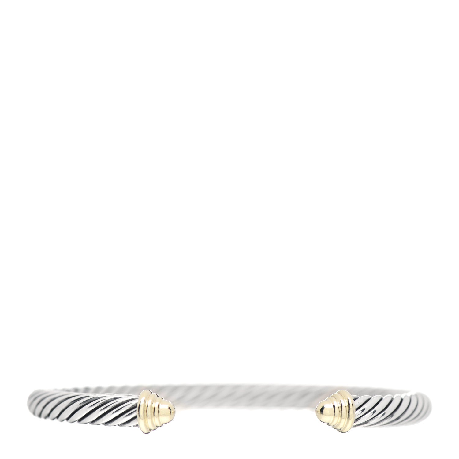 David Yurman Sterling Silver 14K Yellow Gold 5mm Cable Classics Bracelet 1 of 5