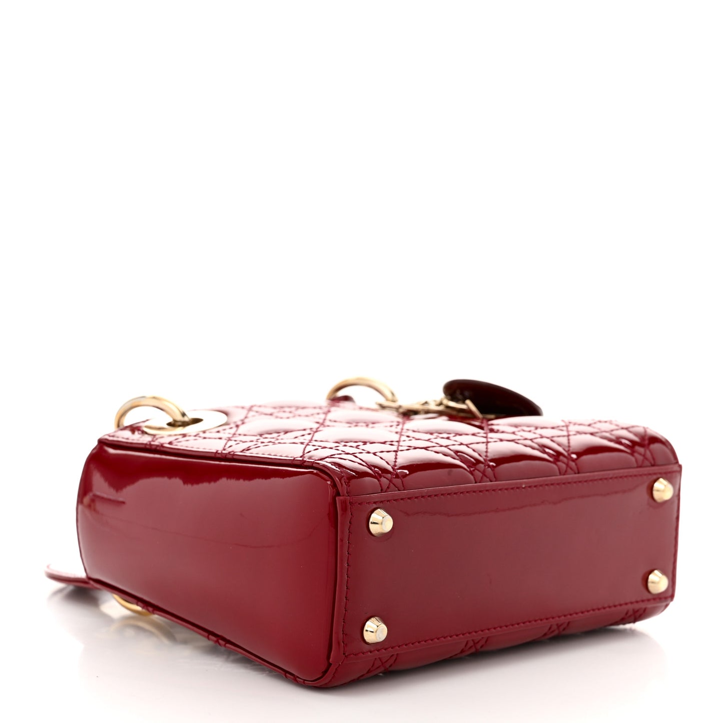Patent Cannage Mini Lady Dior Red