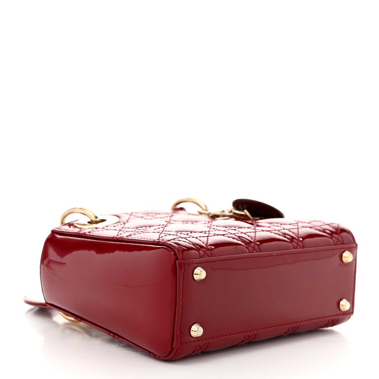 Christian Dior Patent Cannage Mini Lady Dior Red 4 of 10