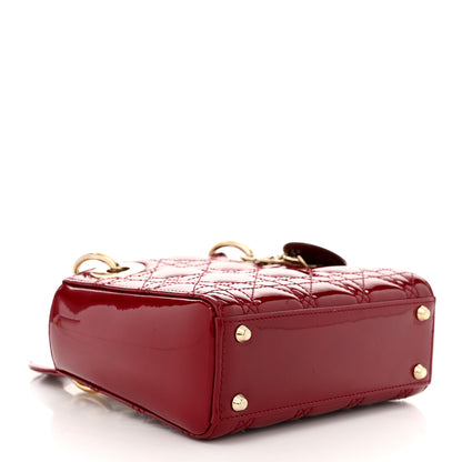 Christian Dior Patent Cannage Mini Lady Dior Red 4 of 10