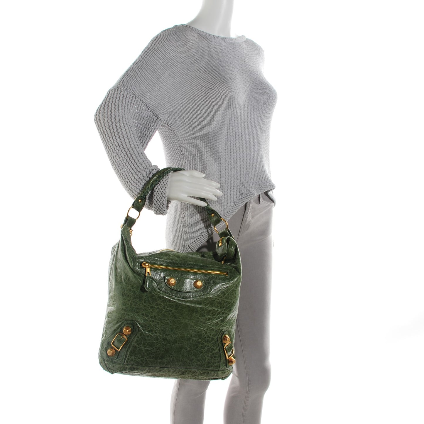 Agneau Giant 21 Gold Hardware Day Hobo Sage Green