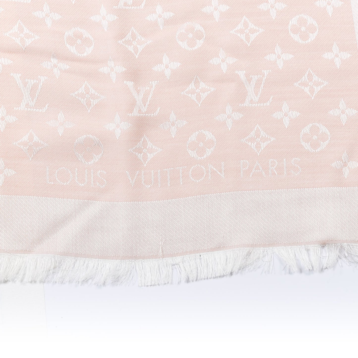 Silk Wool Monogram Shawl Rose