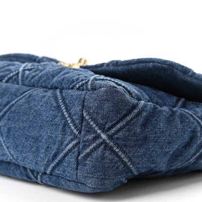 Chanel Denim Quilted Large Chanel 19 Flap Blue 9 of 9