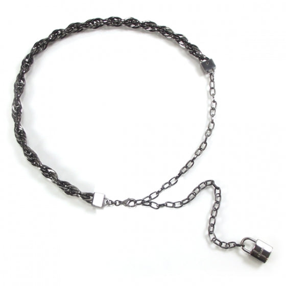 Gunmetal Chain Lock Charm Belt