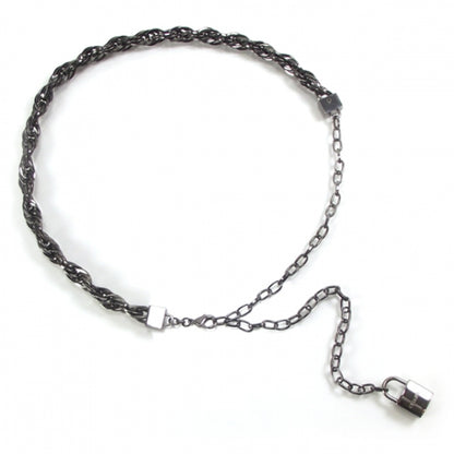 Chanel Gunmetal Chain Lock Charm Belt 1 of 4