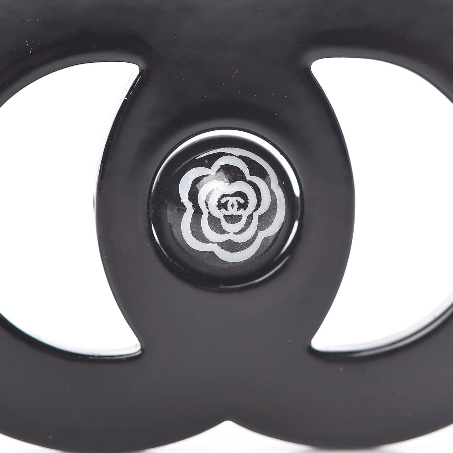Resin CC Mademoiselle Brooch Black
