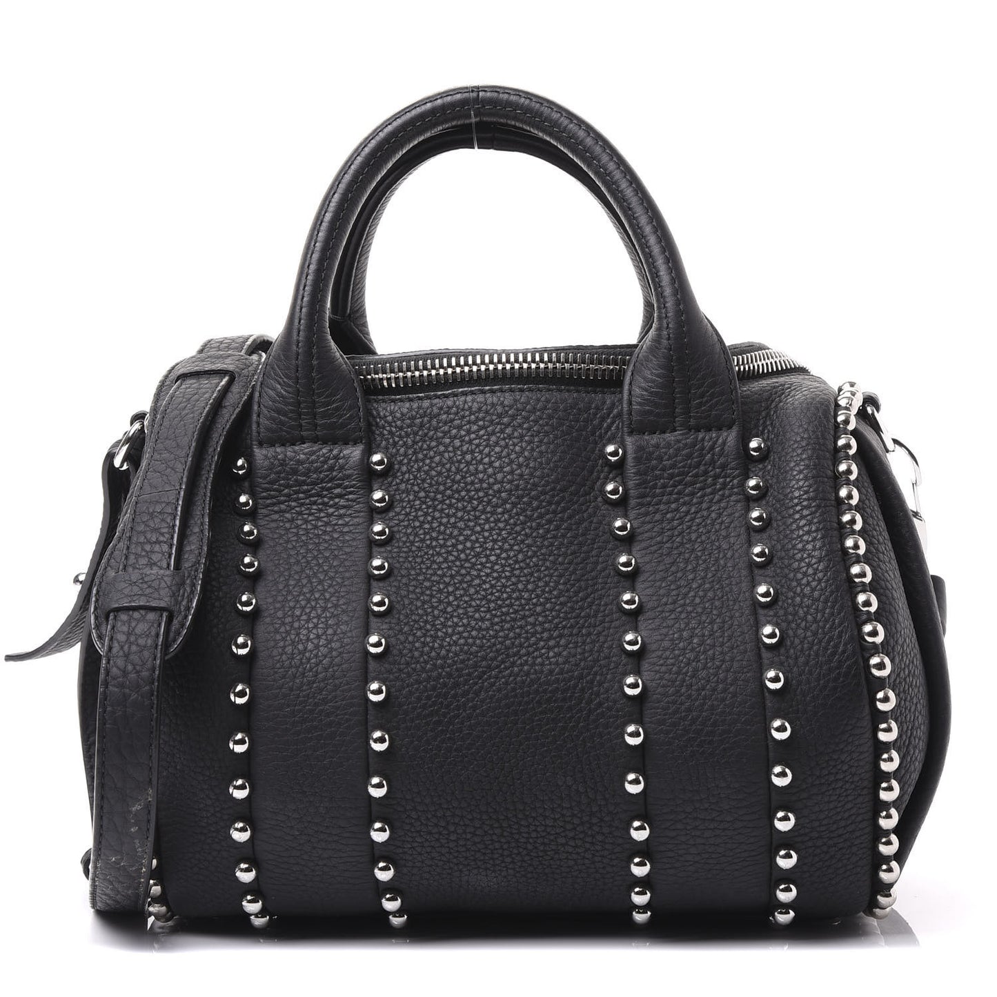 Calfskin Studded Rockie Matte Black Rhodium Hardware