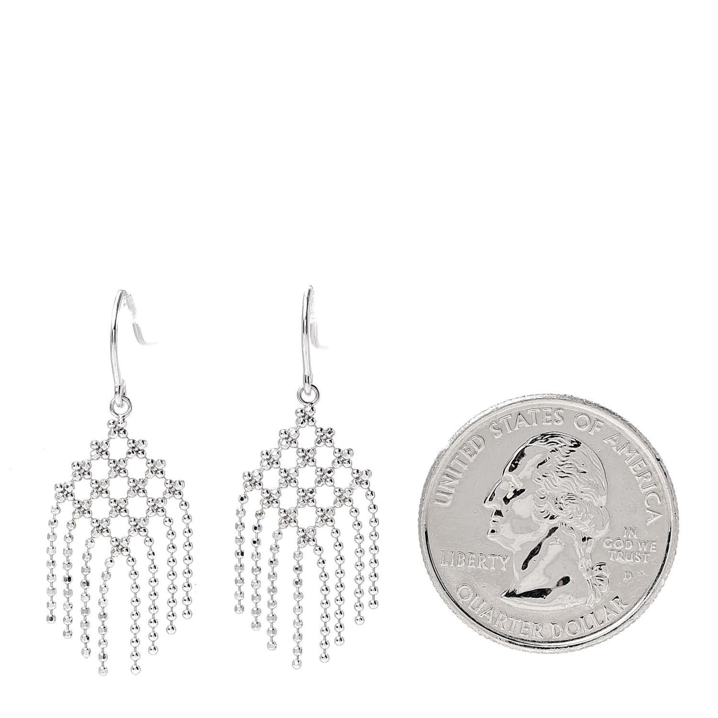 18K White Gold Fringe Earrings