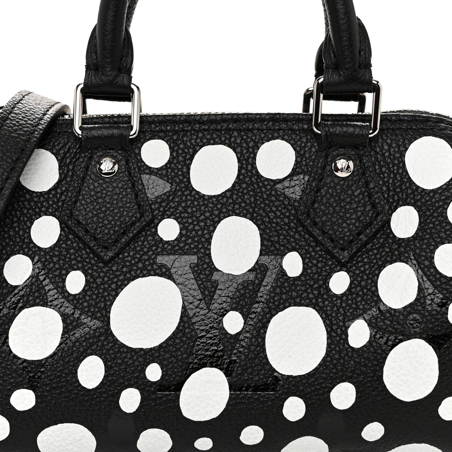 LV X YK Empreinte Infinity Dots Nano Speedy Bandouliere Black White