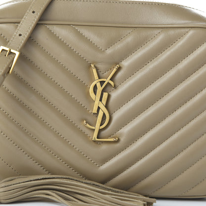 Saint Laurent Calfskin Matelasse Monogram Lou Camera Bag Dark Latte 9 of 14