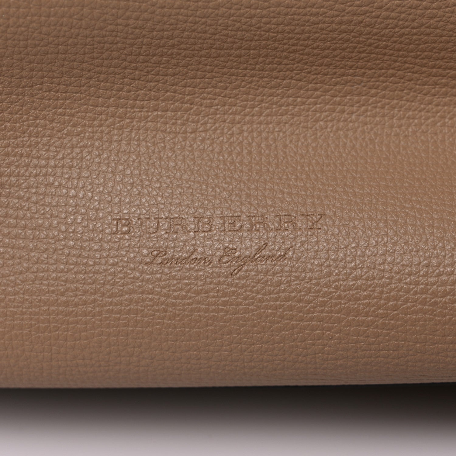 Burberry Grainy Calfskin Haymarket Check Medium Reversible Tote Camel 16 of 16
