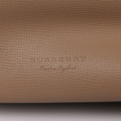 Burberry Grainy Calfskin Haymarket Check Medium Reversible Tote Camel 16 of 16