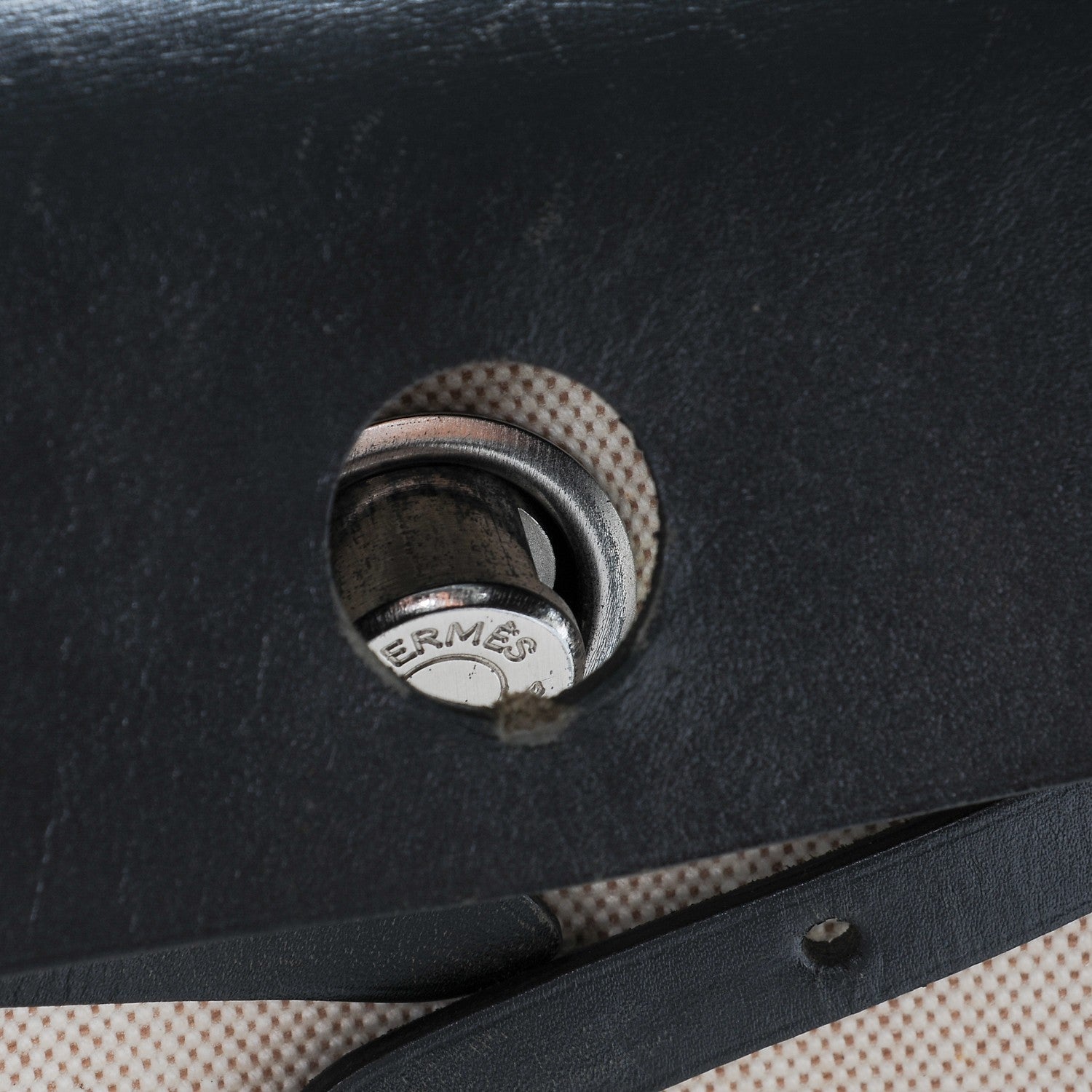 Hermes Toile Vache Calfskin Herbag 30 PM Natural Black 7 of 9