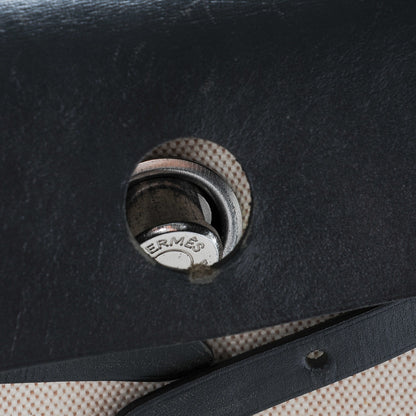 Hermes Toile Vache Calfskin Herbag 30 PM Natural Black 7 of 9
