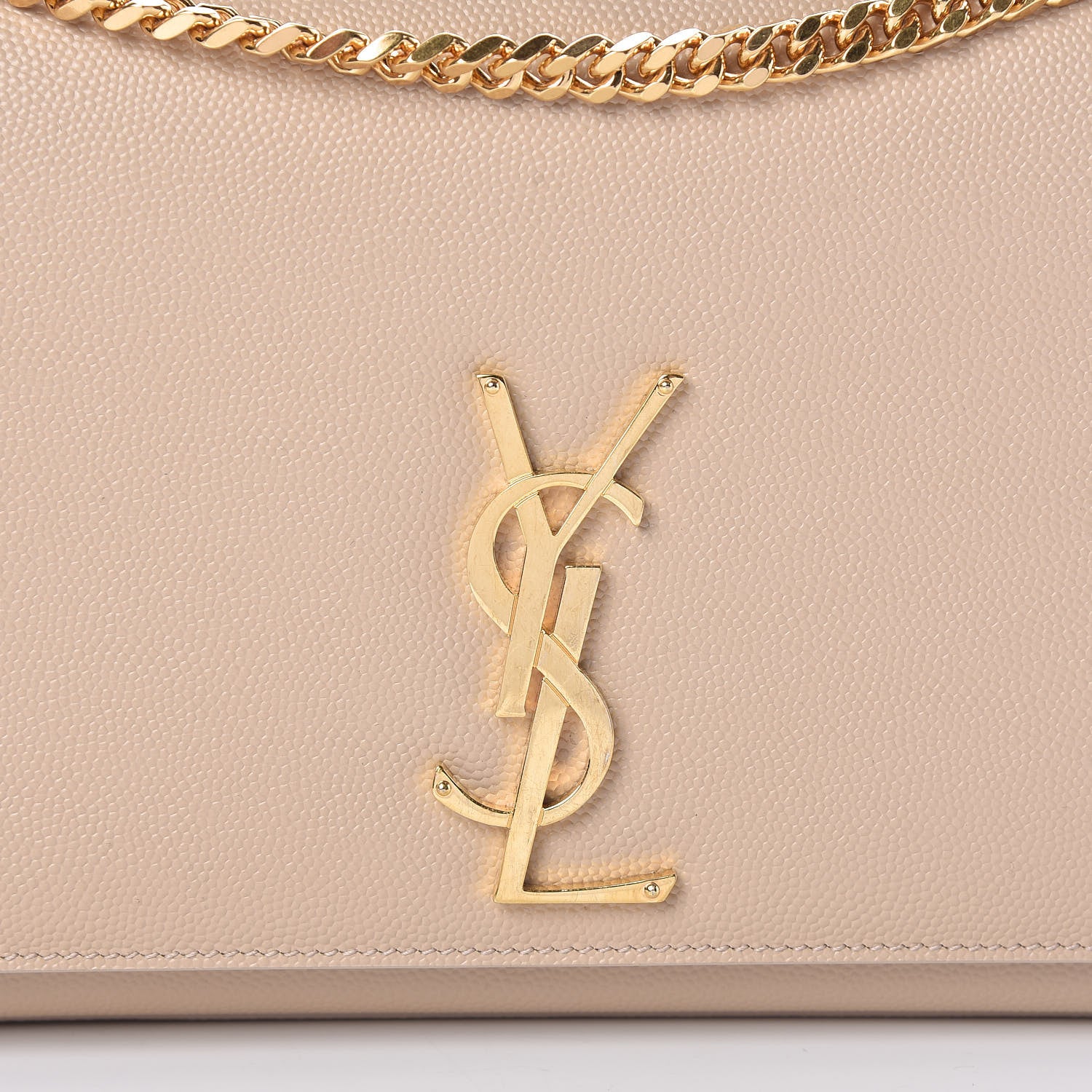 Saint Laurent Grain De Poudre Medium Monogram Kate Satchel Nude Powder 8 of 10