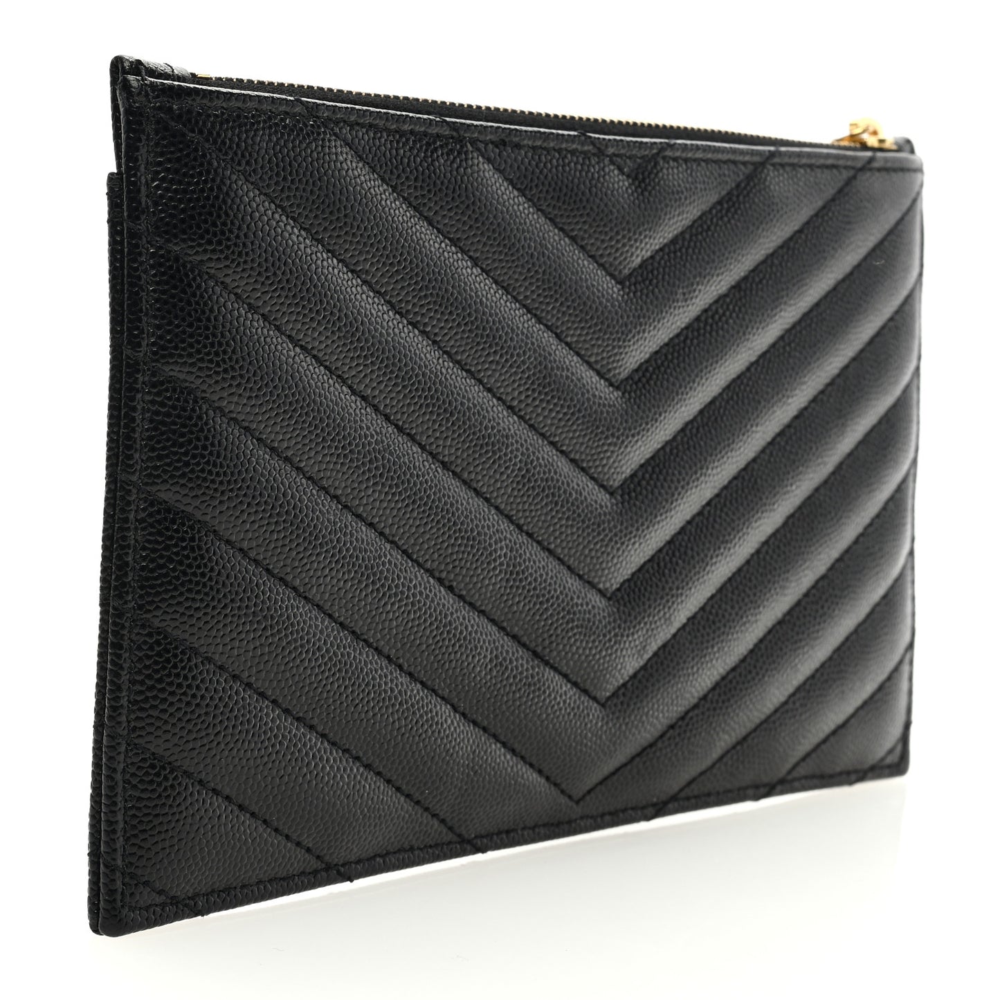 Grain De Poudre Chevron Monogram Bill Pouch Black