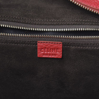 Celine Drummed Calfskin Mini Luggage Red 6 of 11