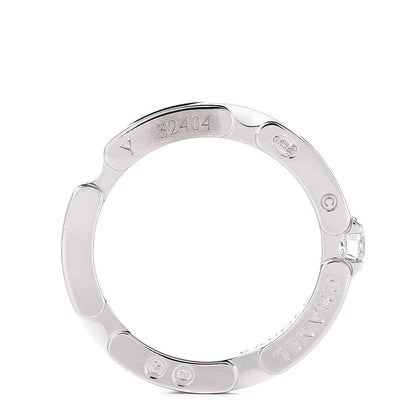 Chanel 18K White Gold Ceramic Diamond Slim Ultra Ring 49 4.75 White 5 of 11