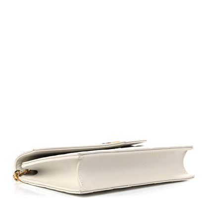 Saint Laurent Grain De Poudre Matelasse Chevron Monogram Envelope Chain Crema Soft 4 of 10