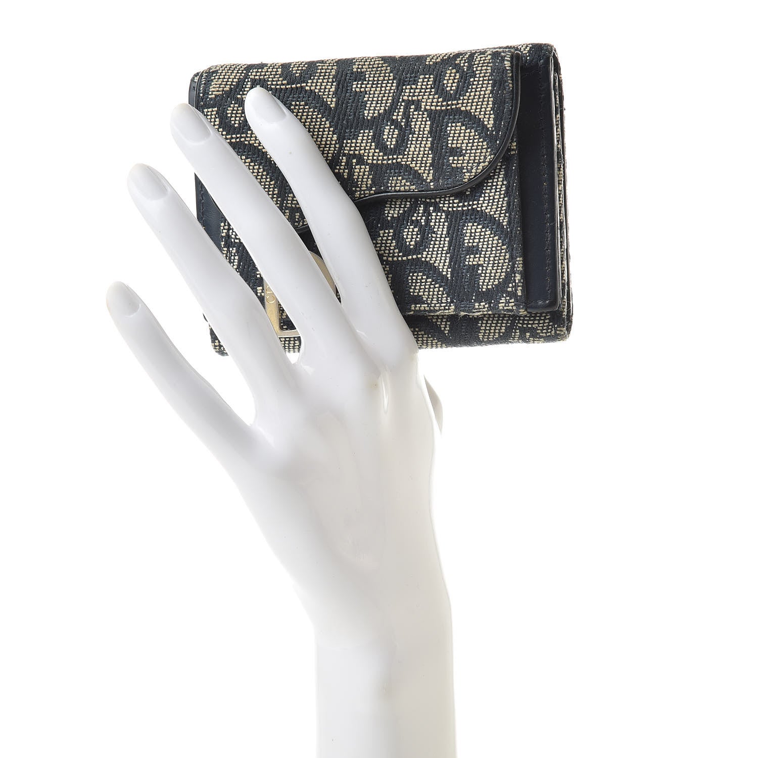 Christian Dior Monogram Compact Saddle Wallet Blue 2 of 10
