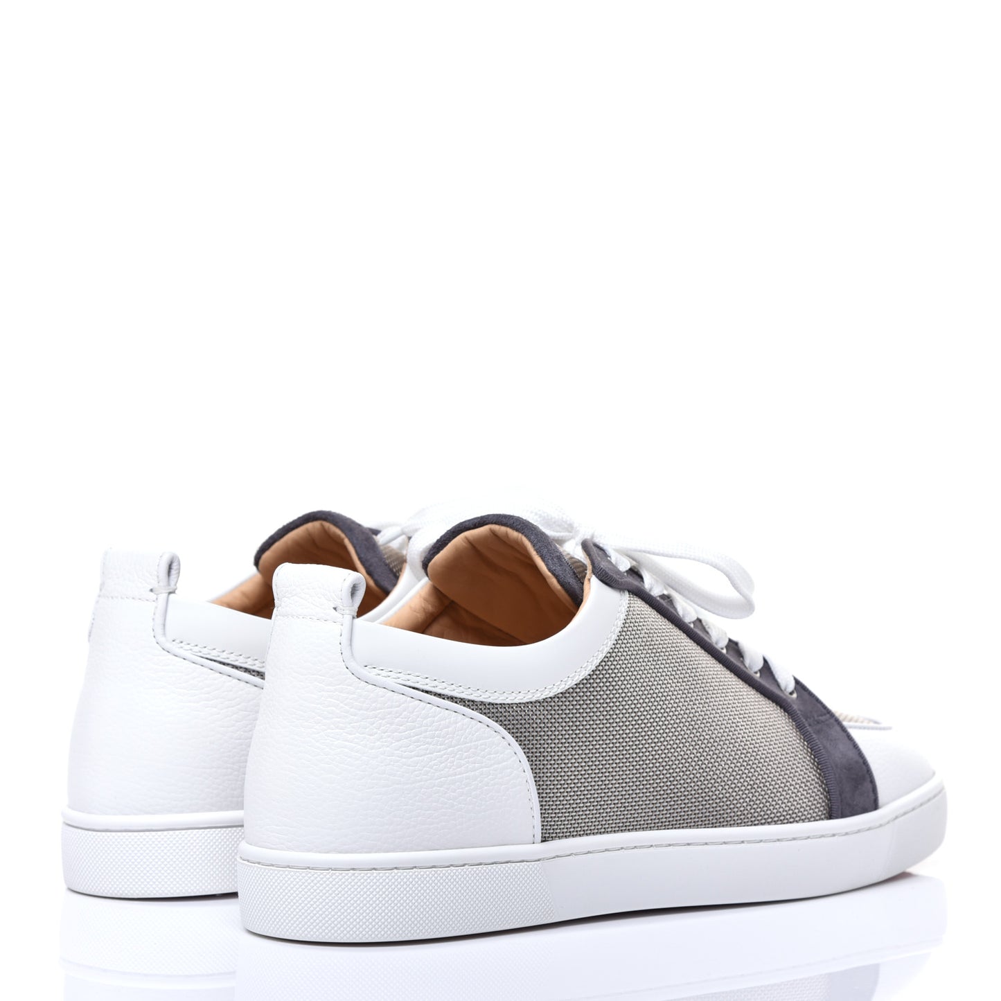 Calfskin Mens Rantulow Orlato Flat Sneakers 44 White Grey