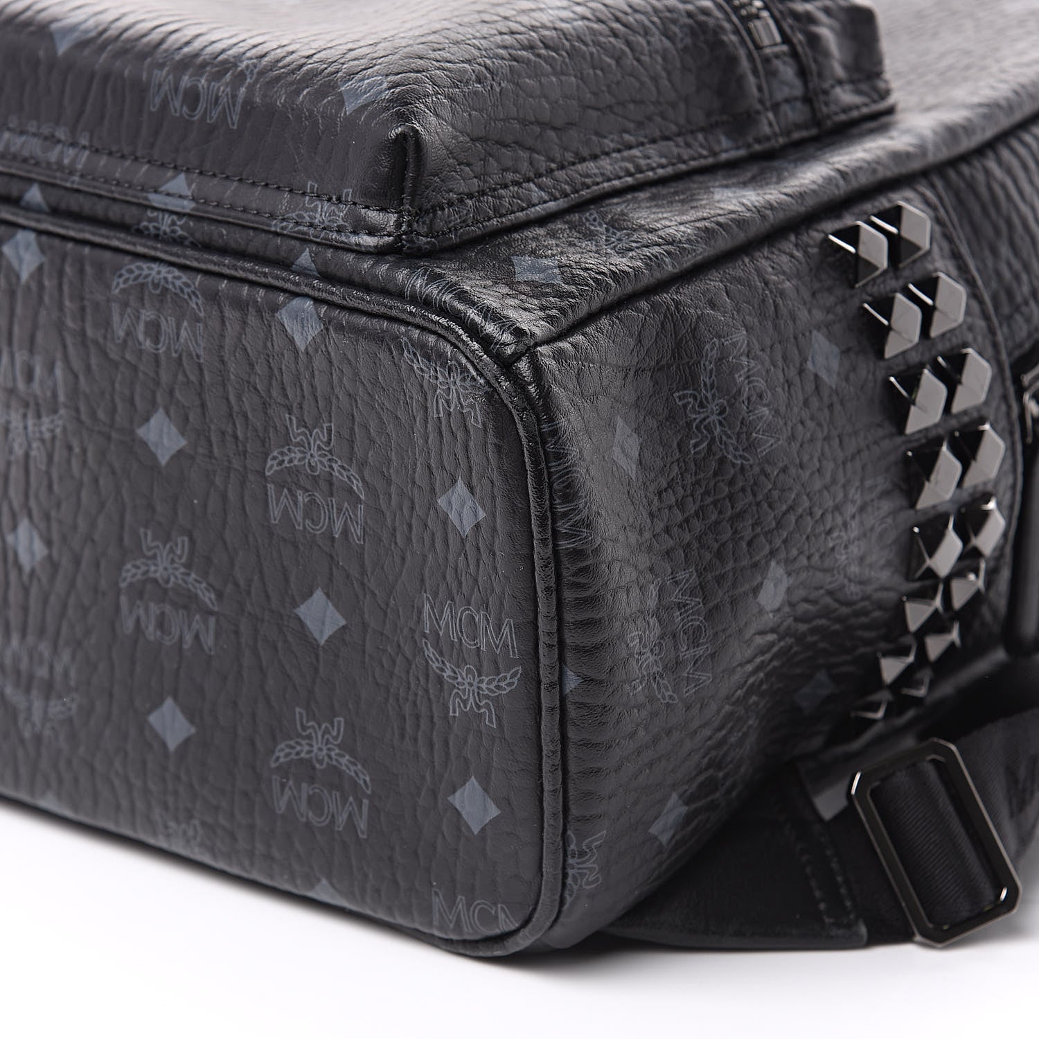 MCM Visetos Small Side Stud Stark Backpack Black 9 of 9