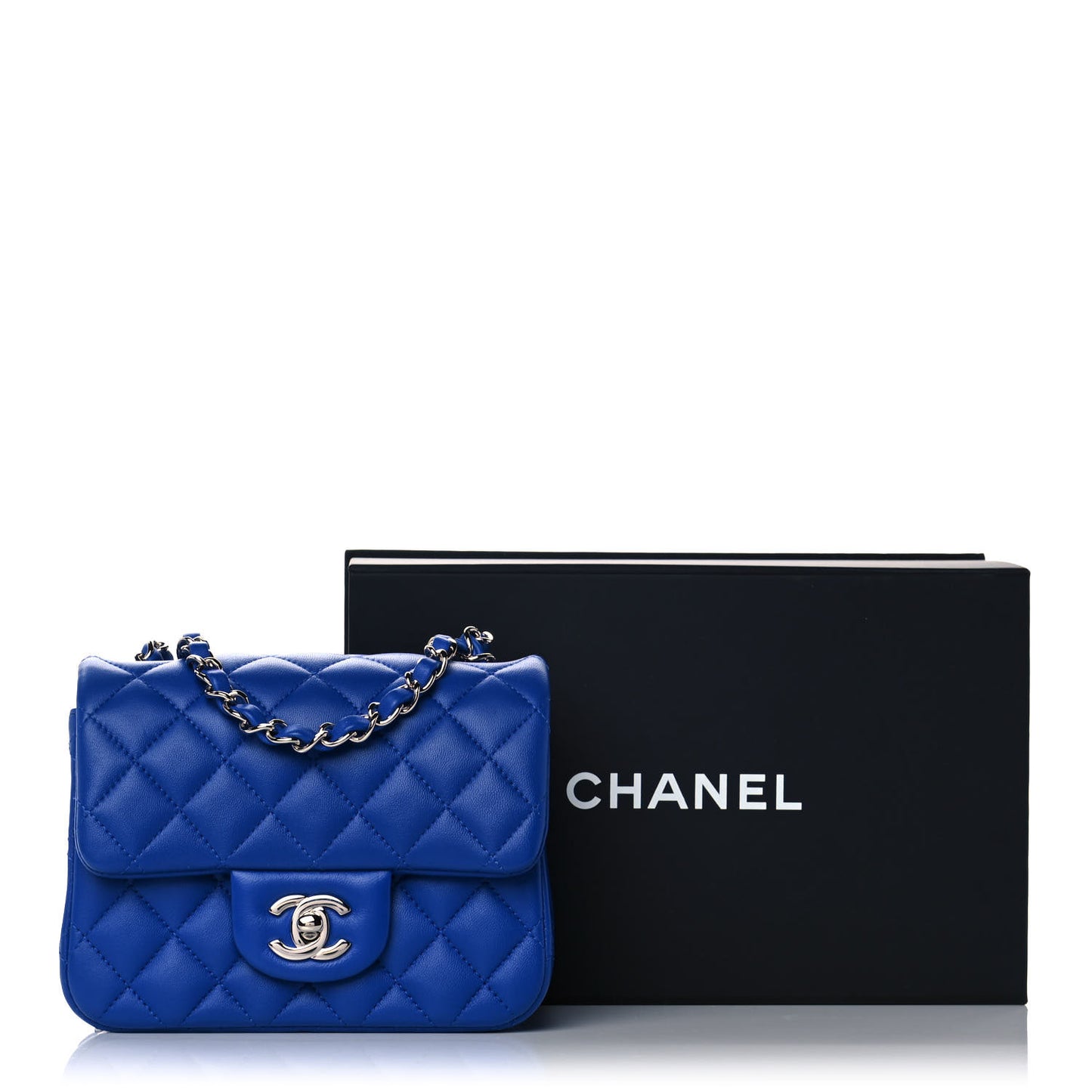 Lambskin Quilted Mini Square Flap Royal Blue