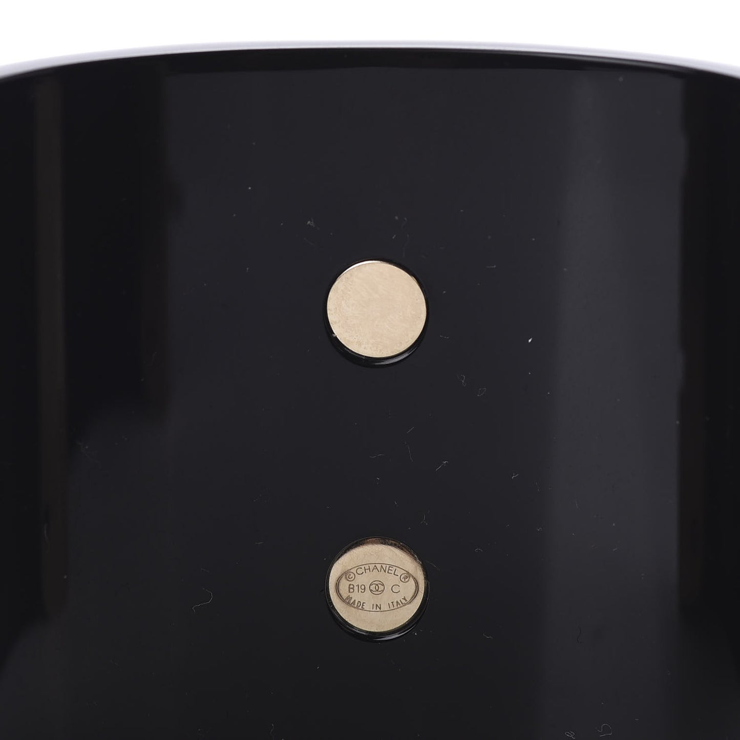 Resin Crystal Pearl Lambskin CC Cuff Black