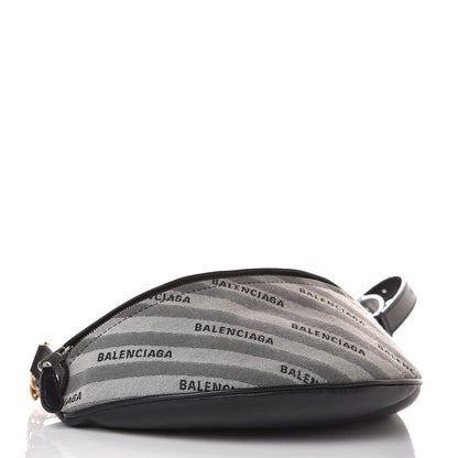 Balenciaga Canvas Jacquard Diagonal Allover Logo XS Souvenir Belt Bag Gris 4 of 11