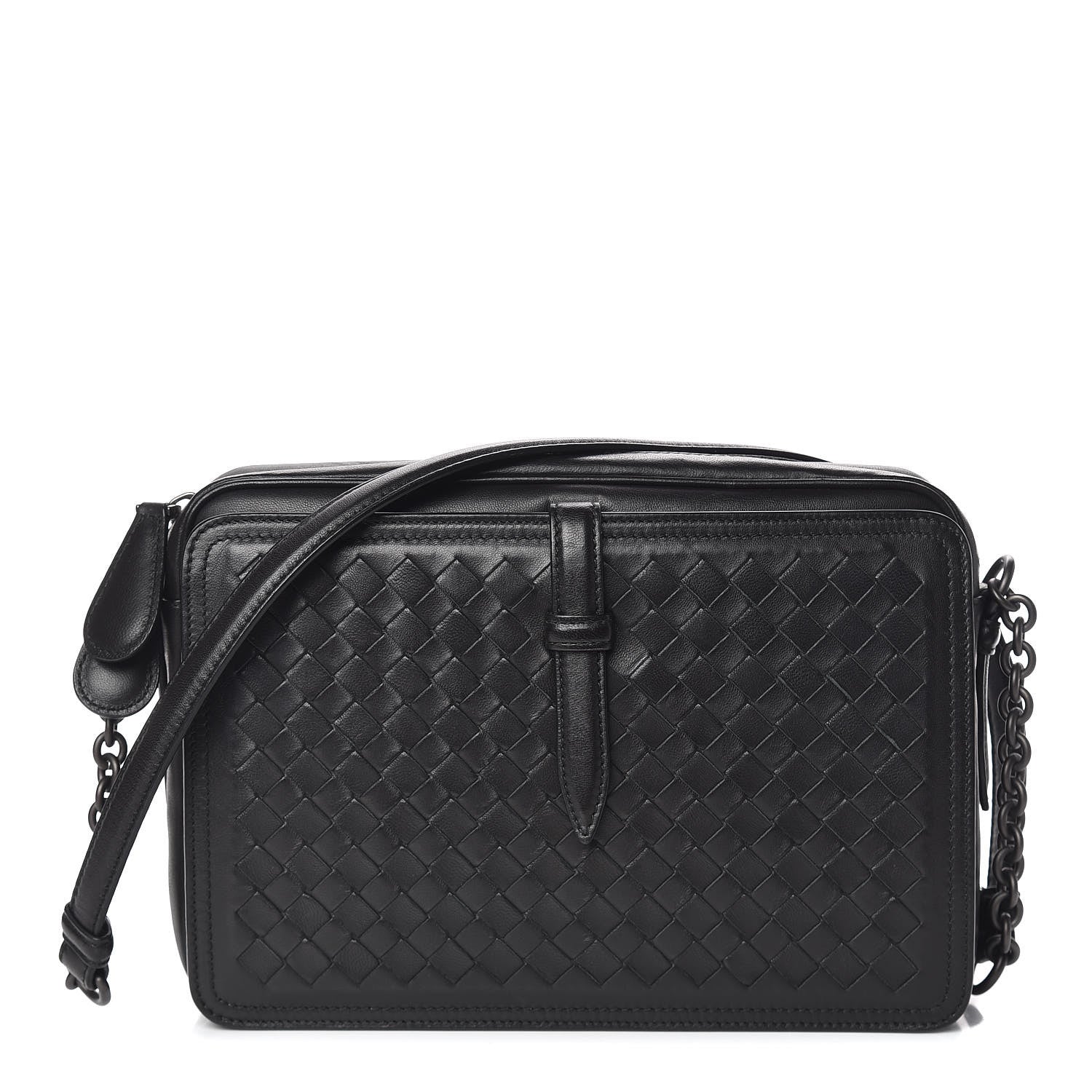 Bottega Veneta Nappa Intrecciato Medium Camera Shoulder Bag Black 1 of 11