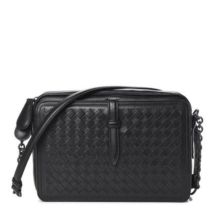 Bottega Veneta Nappa Intrecciato Medium Camera Shoulder Bag Black 1 of 11