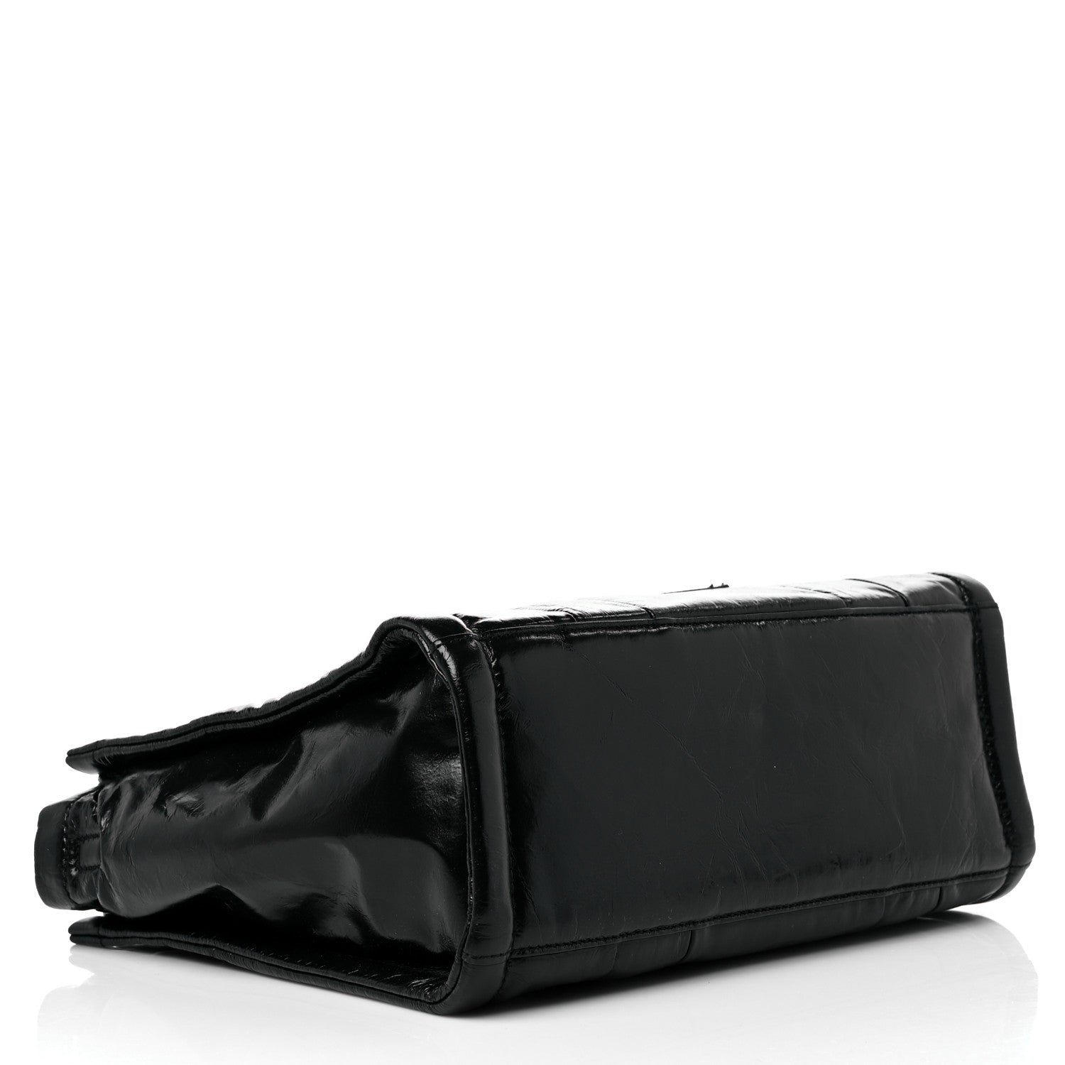 Marc Jacobs Shiny Crinkled Calfskin Small The Tote Bag Black 4 of 9