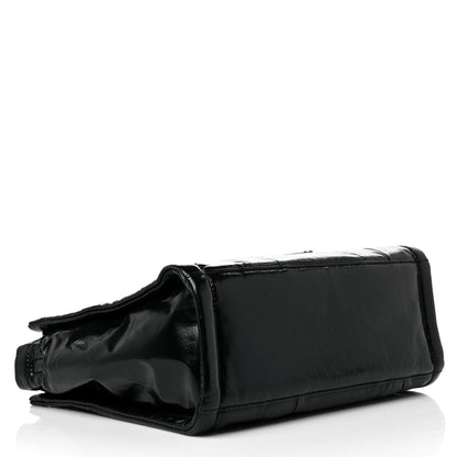 Marc Jacobs Shiny Crinkled Calfskin Small The Tote Bag Black 4 of 9