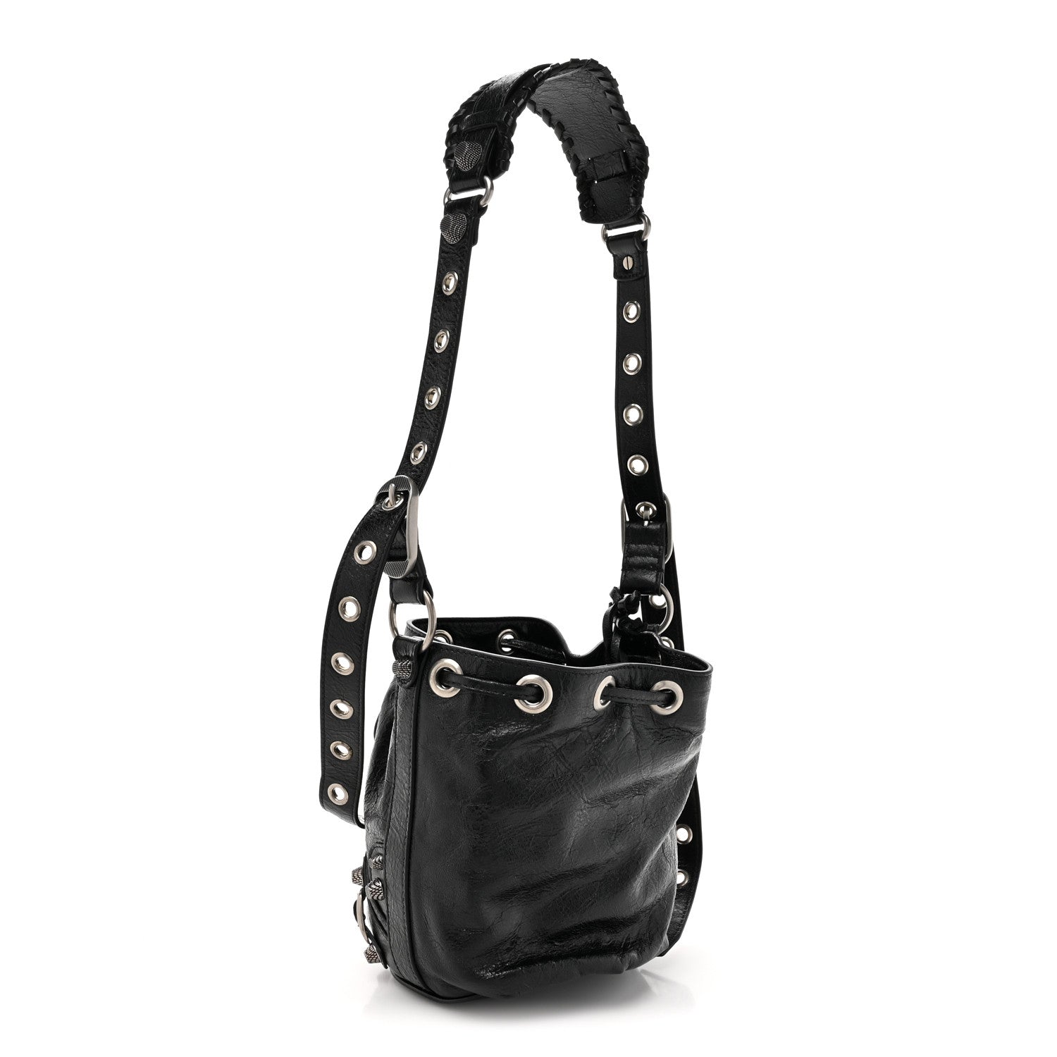 Balenciaga Agneau Arena Le Cagole Bucket Bag XS Black 3 of 10