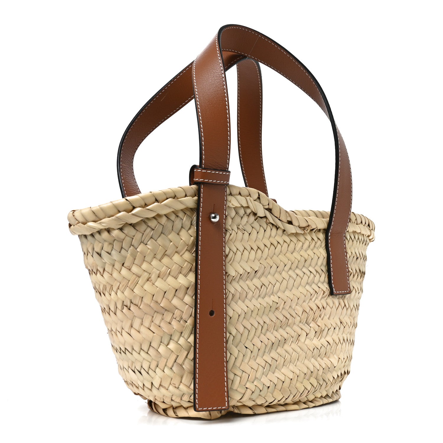Loewe Raffia Small Basket Tote Bag Natural Tan 3 of 10