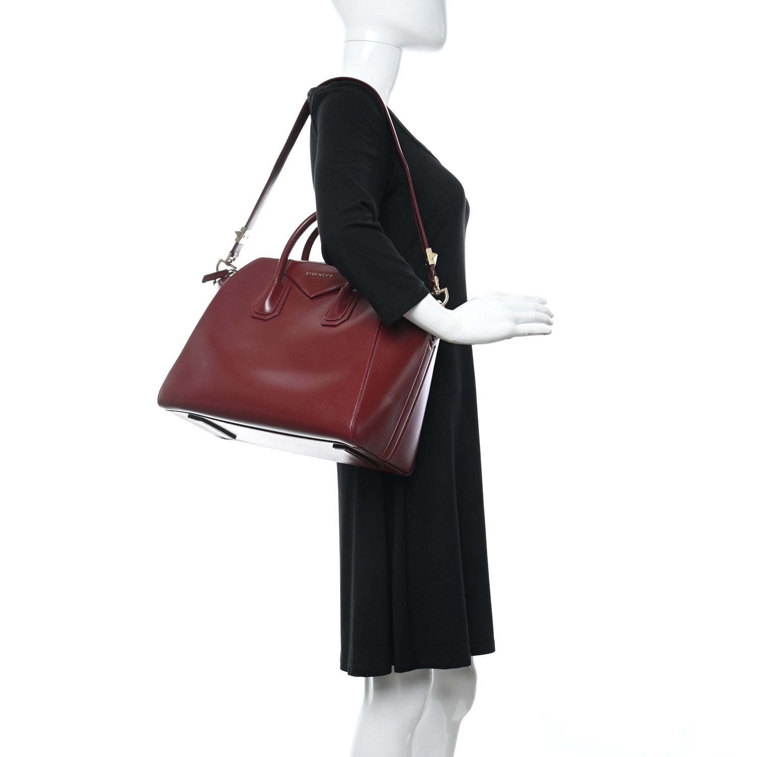Givenchy Shiny Lord Calfskin Medium Antigona Burgundy 2 of 17