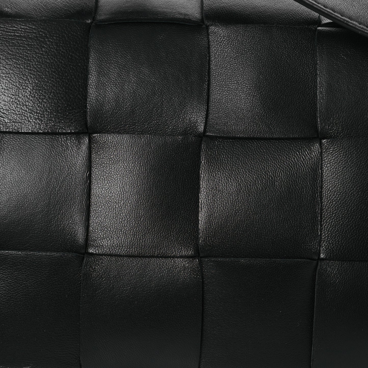 Lambskin Maxi Intrecciato Brick Cassette Bag Black