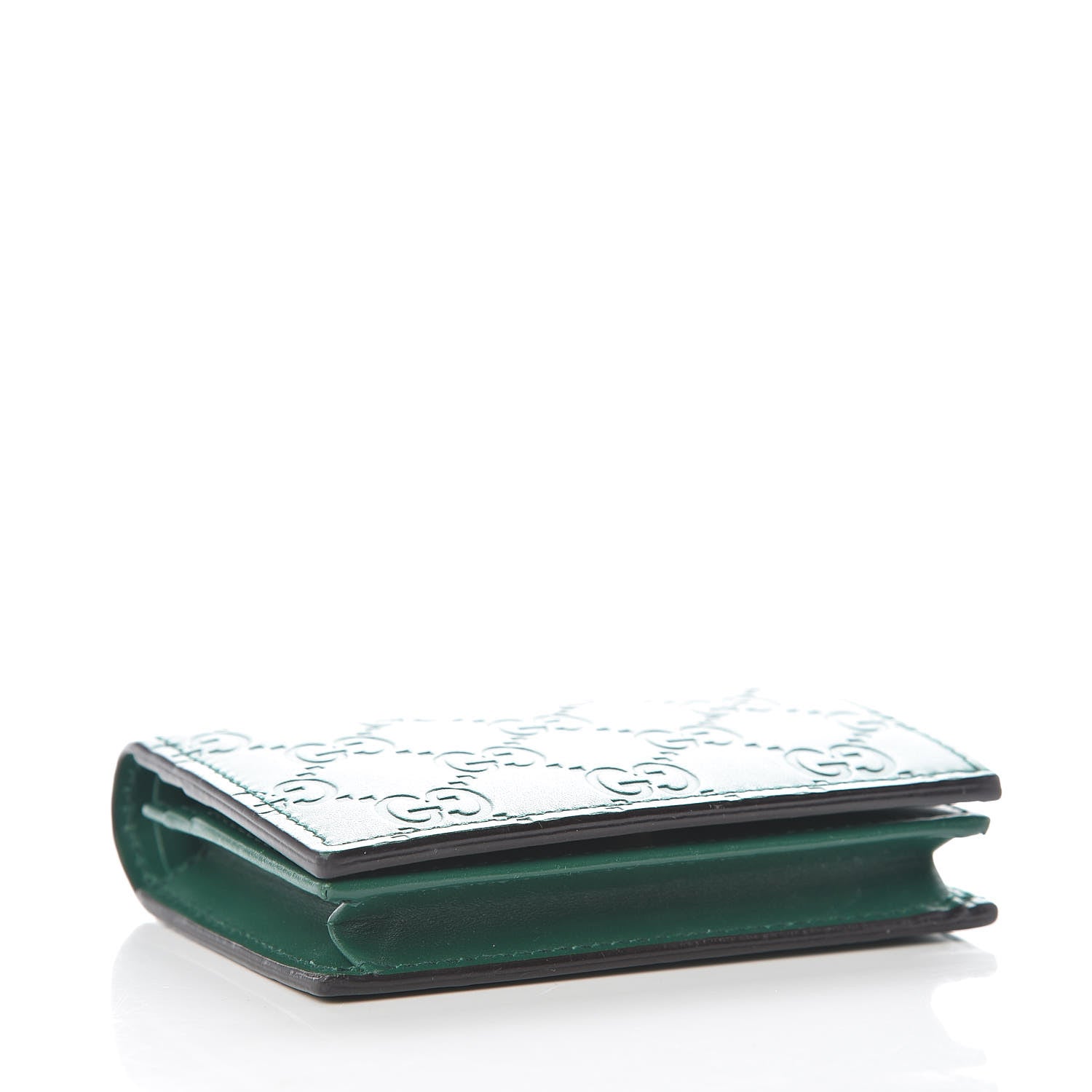 Gucci Guccissima Card Case Wallet Green 4 of 8