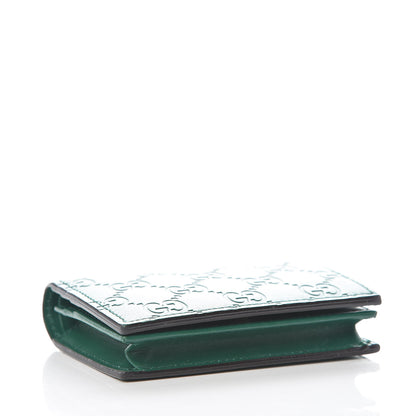 Gucci Guccissima Card Case Wallet Green 4 of 8