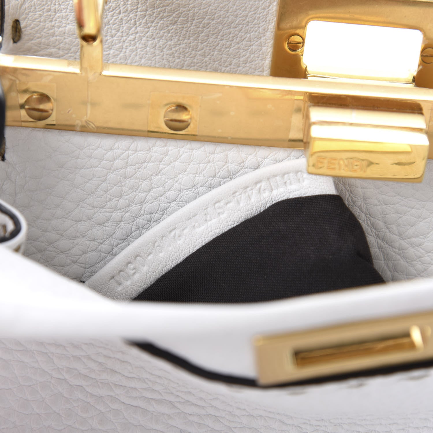 Fendi Cuoio Romano Selleria Mini Peekaboo Iconic Satchel White 10 of 11