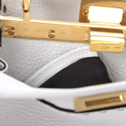 Fendi Cuoio Romano Selleria Mini Peekaboo Iconic Satchel White 10 of 11