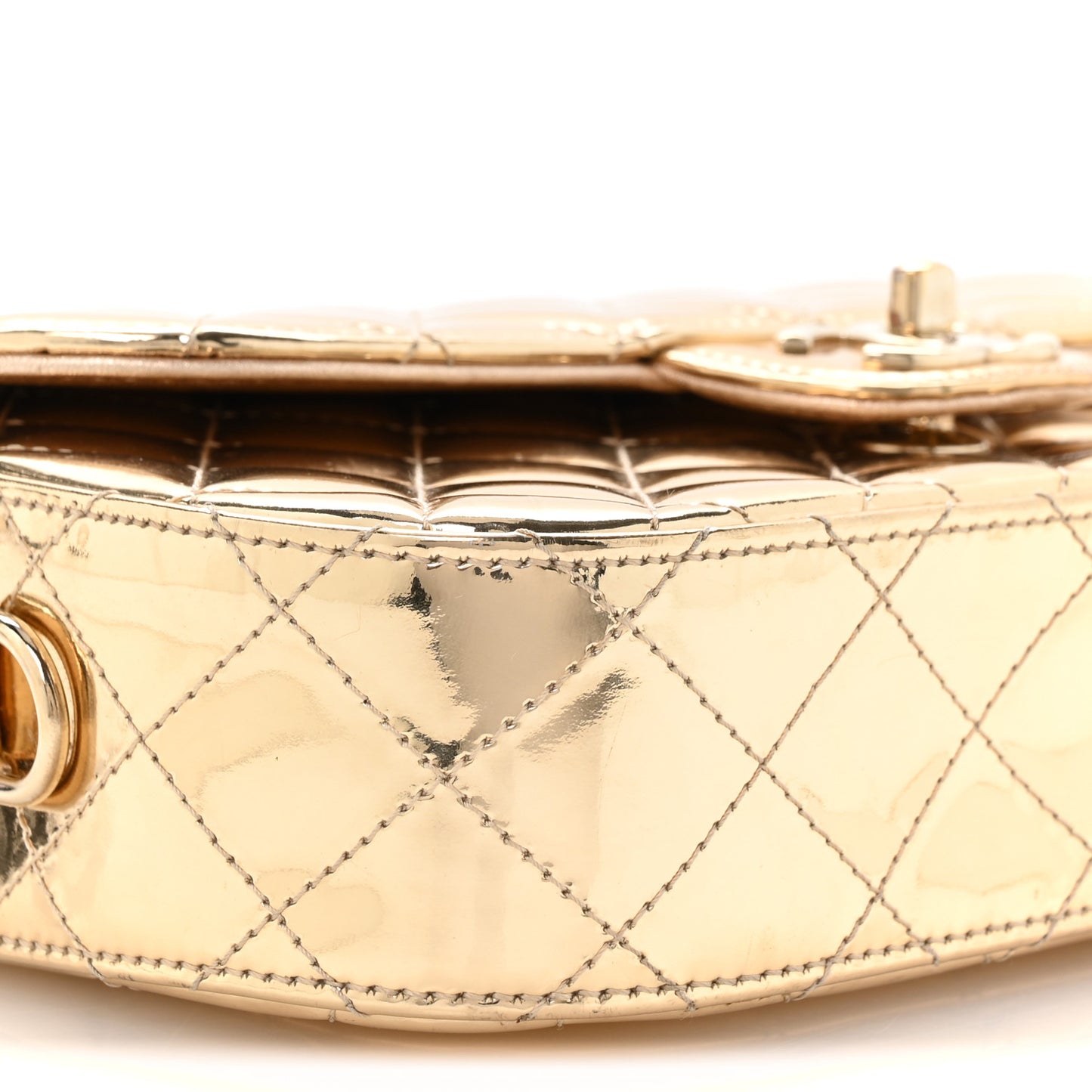 Mirror Calfskin Metallic Calfskin Medium Hollywood Boulevard Flap With Star Coin Purse Light Gold