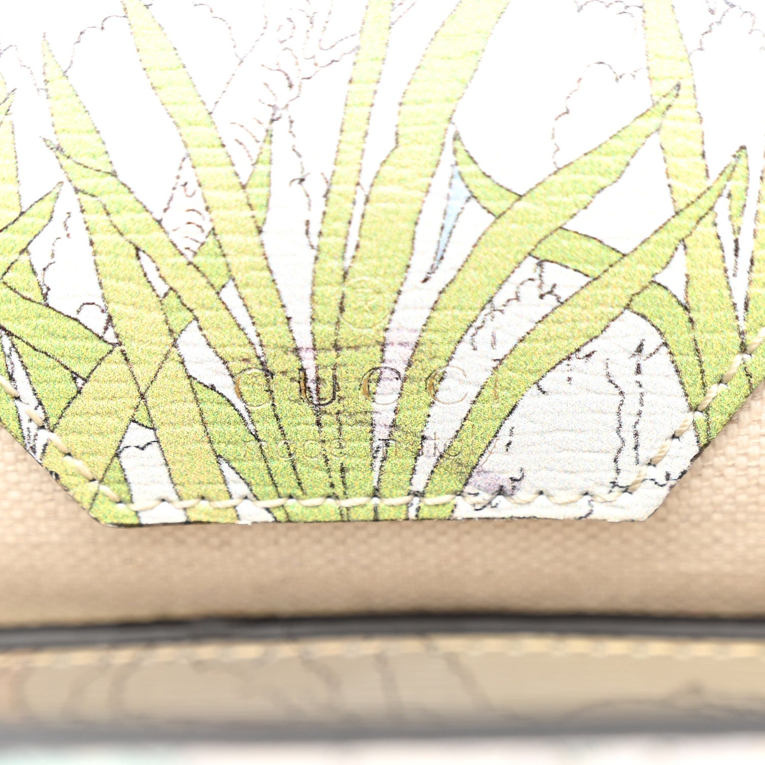 Gucci New Shangai Calfskin Tiger Savanah Web Mini Horsebit 1955 Shoulder Bag Chalky White Multicolor 6 of 13