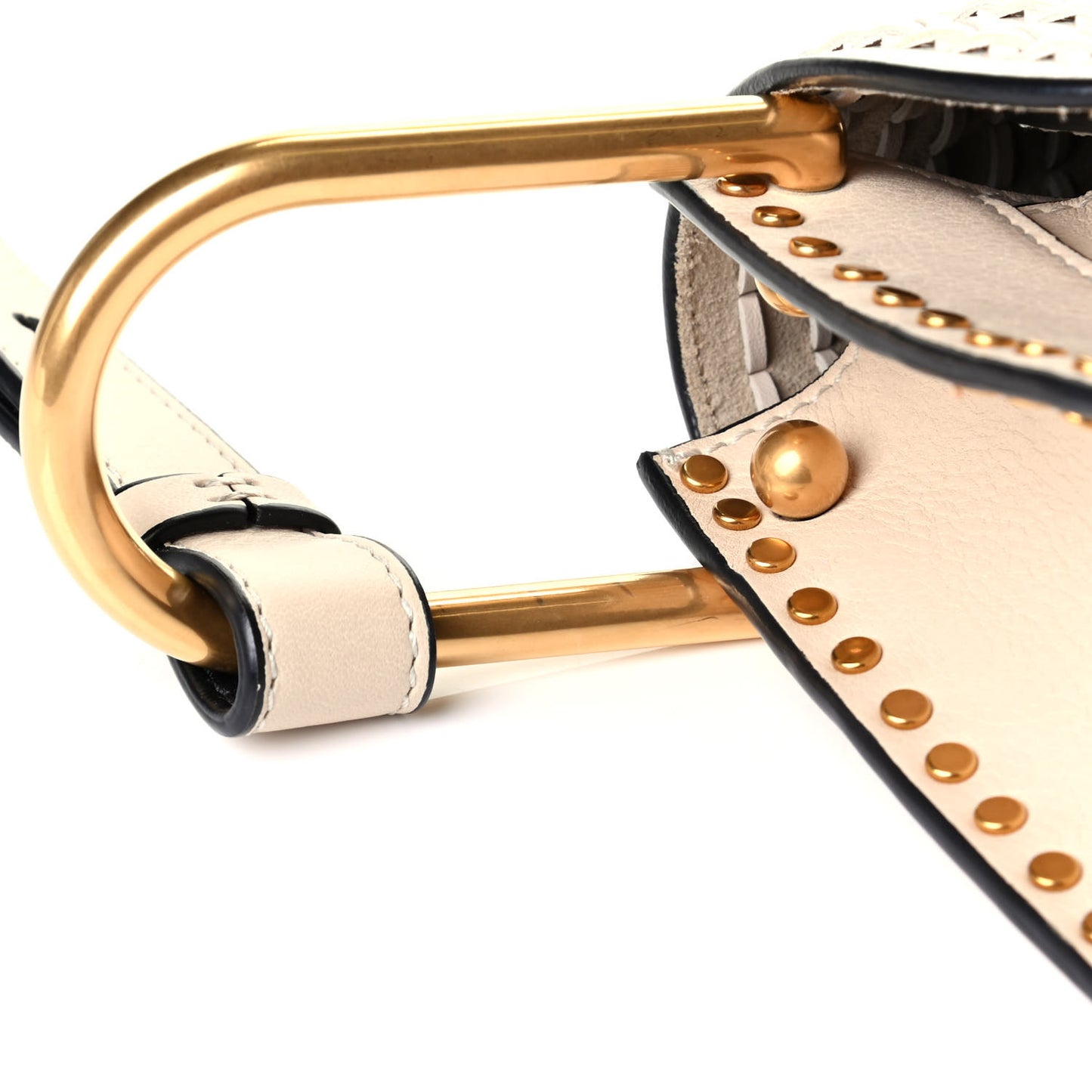 Calfskin Braided Small Hudson Shoulder Bag Abstract White