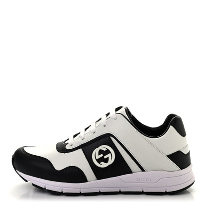 Gucci Calfskin Womens Interlocking G Sneakers 36 Black White 1 of 7