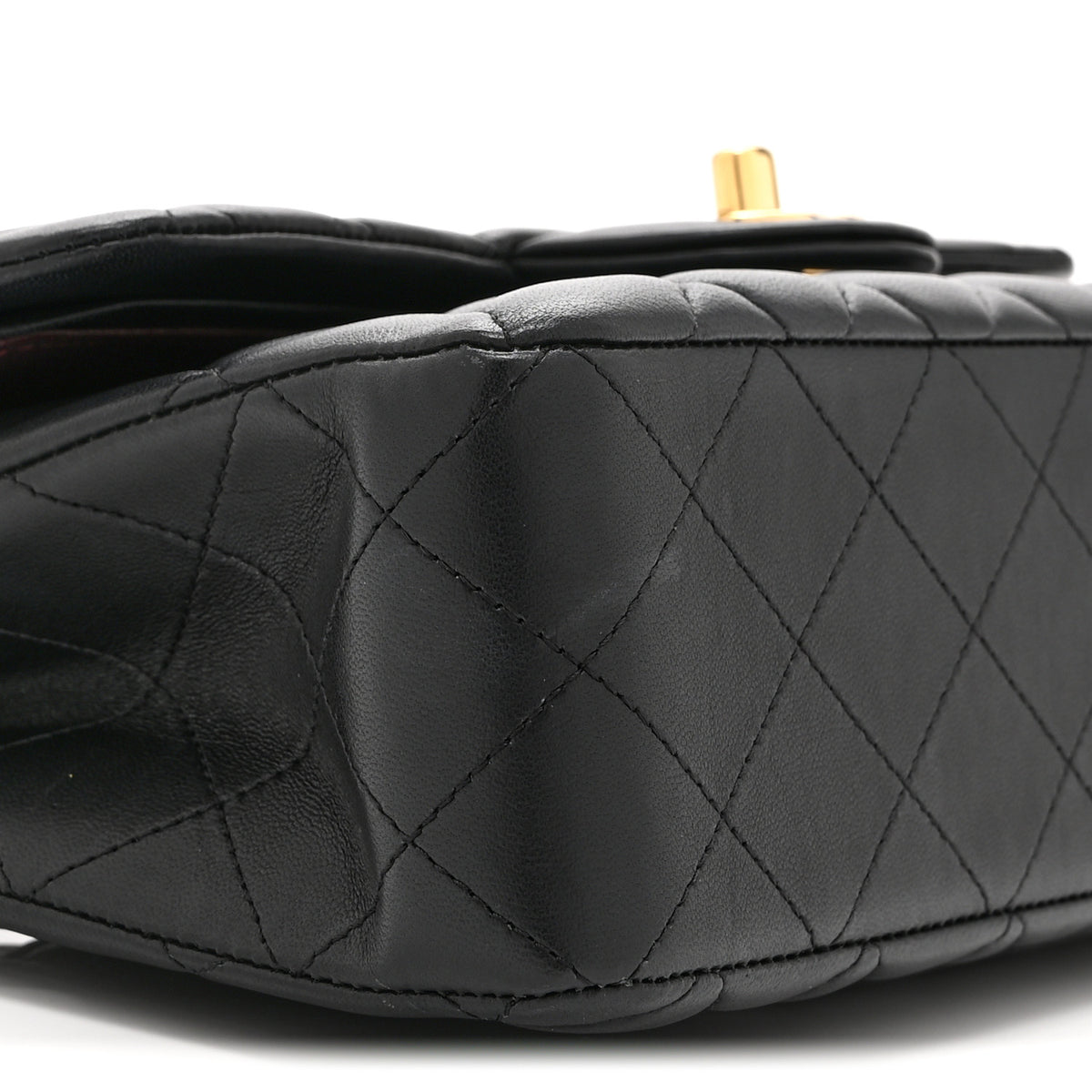 Lambskin Quilted Small Double Flap Black